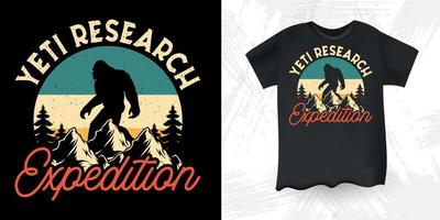 lustiger sasquatch Retro Vintager Bigfoot-T - Shirtentwurf vektor