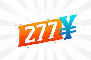 277 yuan kinesisk valuta vektor text symbol. 277 yen japansk valuta pengar stock vektor