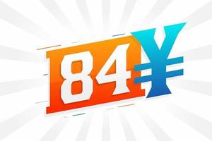 84 Yuan chinesisches Währungsvektor-Textsymbol. 84 Yen japanische Währung Geld Aktienvektor vektor