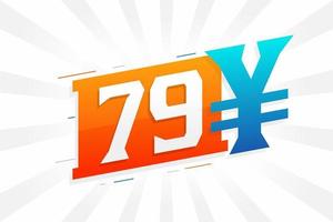 79 Yuan chinesisches Währungsvektor-Textsymbol. 79 Yen japanische Währung Geld Aktienvektor vektor