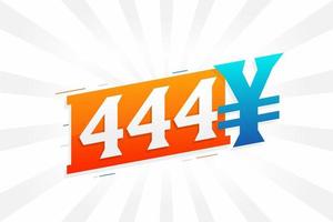 444 yuan kinesisk valuta vektor text symbol. 444 yen japansk valuta pengar stock vektor