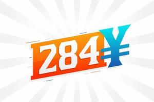 284 Yuan chinesisches Währungsvektor-Textsymbol. 284 Yen japanische Währung Geld Aktienvektor vektor