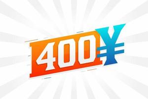 400 Yuan chinesisches Währungsvektor-Textsymbol. 400 Yen japanische Währung Geld Aktienvektor vektor