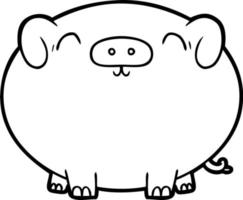Strichzeichnung Cartoon süßes Schwein vektor