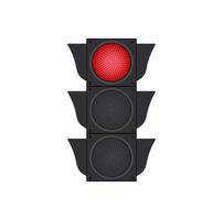 ikoner skildrar typisk horisontell trafik signaler med röd ljus i mellan isolerat vektor illustration