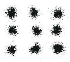 abstrakter schwarzer Tintenspritzerhintergrund, Entwurfsschablone des Schmutzvektors - Pinsel vektor
