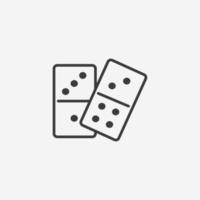 Domino-Symbolvektor. spiel, würfel, kasino, aktivitätssymbolzeichen vektor