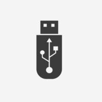 usb, blixt, kör ikon vektor isolerat symbol tecken