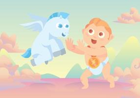 Baby-Hercules und Pegasus Vector