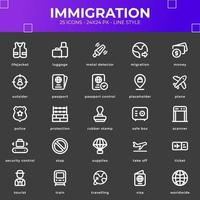 Einwanderungs-Icon-Pack mit schwarzer Farbe vektor