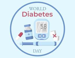 värld diabetes dag baner. värld diabetes dag. november 14. vektor illustration