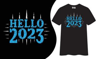 Lycklig ny år 2023 t skjorta design. vektor