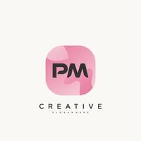pm första brev färgrik logotyp ikon design mall element vektor konst