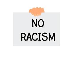 Rassismus-Symbol stoppen. Motivationsplakat gegen Rassismus und Diskriminierung. Vektor-Illustration vektor