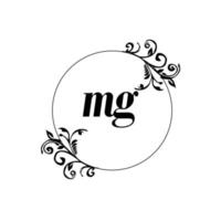 anfänglicher mg-logo-monogrammbuchstabe feminine eleganz vektor