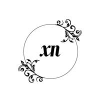 första xn logotyp monogram brev feminin elegans vektor