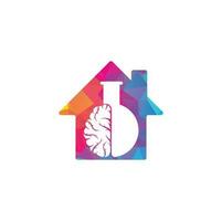 Brain Lab Home Form Konzept Logo-Design. vektor