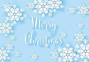Winter-Schneeflocke-Grußbanner mit blauem Hintergrund. frohe weihnachten weiße schneeeinladungsdesignkarte. winterzeit papierplakatvorlage für weihnachtsferien. Vektor-Illustration vektor