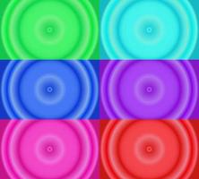 sechs des Kreises radialer Farbverlauf abstrakter Hintergrund. Unschärfe, glänzend, modern und Farbstil. grün, blau, lila, rosa und rot. Verwendung für Homepage, Hintergrund, Hintergrundbild, Cover, Poster, Banner oder Flyer vektor