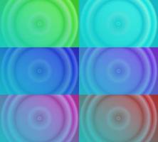 sechs sätze von pastellblauem kreis radialverlauf abstrakter hintergrund. Unschärfe, glänzend, modern und Farbstil. grün, blau, lila, rosa und rot. Verwendung für Homepage, Hintergrund, Hintergrundbild, Banner oder Flyer vektor
