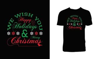 Weihnachtskalligraphie-T-Shirt-Design vektor