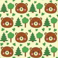 nahtloses Muster mit Bären und Bäumen. vektor