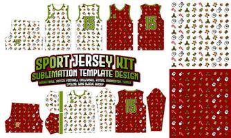 weihnachtstrikot bekleidung sportbekleidung sublimationsmuster design 229 für fußball e-sport basketball volleyball badminton futsal t-shirt vektor