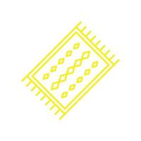 eps10 gul vektor peru matta abstrakt linje konst ikon isolerat på vit bakgrund. bön matta matta översikt symbol i en enkel platt trendig modern stil för din hemsida design, logotyp, och mobil app
