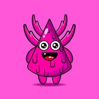 niedliches kawaii monsterillustrationsdesignmaskottchen vektor