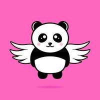 söt panda flygande design maskot söt vektor