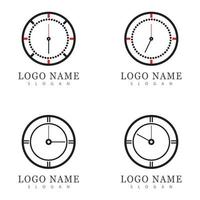 Zeit-Symbol-Logo-Vektor im flachen Design vektor