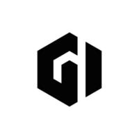 abstrakt g jag initialer monogram logotyp design, ikon för företag, mall, enkel, elegant vektor