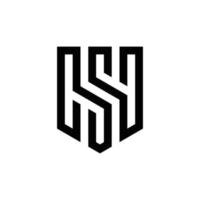 abstrakt hs sh initialer, vektor logotyp design, monogram, ikon för företag, mall, enkel, elegant
