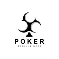 Poker-Casino-Kartenlogo, Diamantkartensymbol, Herzen, Pik, Ass. Glücksspiel-Poker-Club-Design vektor