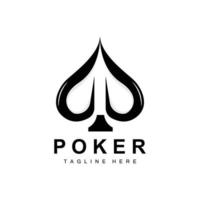 Poker-Casino-Kartenlogo, Diamantkartensymbol, Herzen, Pik, Ass. Glücksspiel-Poker-Club-Design vektor