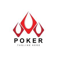 Poker-Casino-Kartenlogo, Diamantkartensymbol, Herzen, Pik, Ass. Glücksspiel-Poker-Club-Design vektor