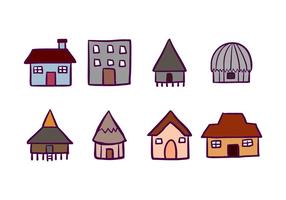 Haus und Cabana Icons vektor