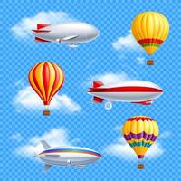 Luftschiff Luftballons realisierbar gesetzt transparent vektor