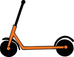 Scooter-Symbol. handgezeichnetes Gekritzel. Vektor, Minimalismus-Transportkarikatur vektor