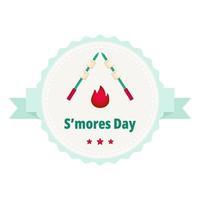 Smores Day Logo oder Emblem für Ihr Design. festliche inschrift mit smores und lagerfeuer. Vektor-Illustration vektor