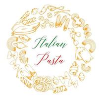 italienische Pasta oder Makkaroni-Vektorposter vektor