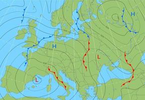 prognos väder isobar Karta eller diagram av Europa vektor