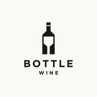 Flasche Wein Logo Vorlage Vektor Illustration Design
