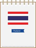 Notizblock mit Thailand-Flagge vektor