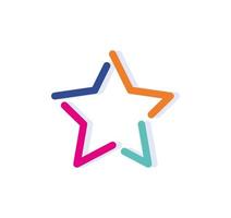 abstrakt färgrik stjärna logotyp-ikon. modern rader med ny pop- konst färger. djärv linje rena stil mall uppsättning. vektor