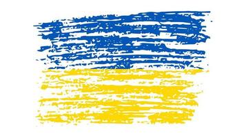 ukrainische Nationalflagge im Grunge-Stil. gezeichnet von Stift Flagge der Ukraine. Vektor-Illustration vektor