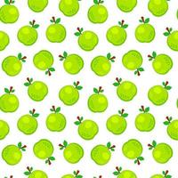 bunte Cartoon-Apfelfrucht nahtlose Muster isoliert auf weißem Hintergrund. Gekritzel einfacher Vektor saftiges Essen. Verpackungsdesign für Saft. sommerliche stoffdruckvorlage.