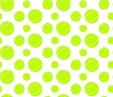 stor tennis spel grön boll sömlös mönster isolerat på vit bakgrund vektor. tecknad serie klotter sport spelar Utrustning bakgrund. vektor