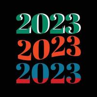 Lycklig ny år t-shirt design 2023 vektor