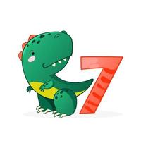 söt dinosaurie tecknad serie tal. vektor